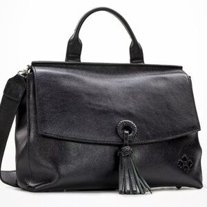 Patricia Nash Mollia Top Handle Shoulder Bag Black Leather